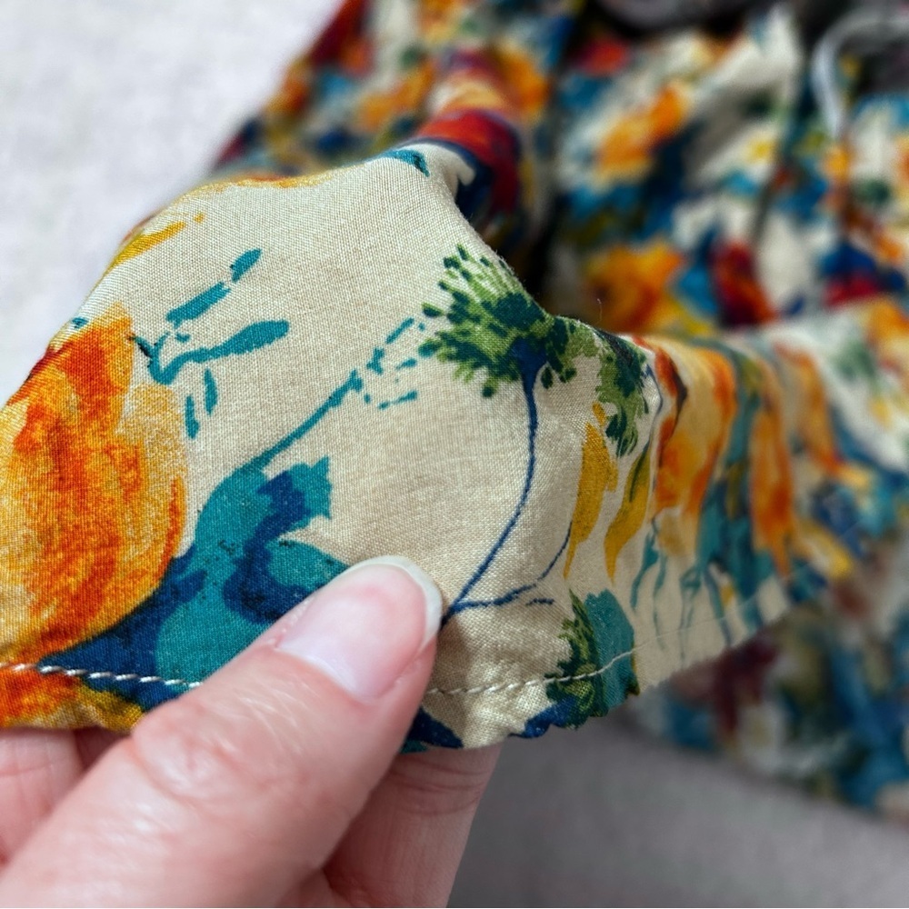 SOLD Natural Life Floral Mini Dress Skater Dress Blue Yellow Orange Floral Size - Picture 10 of 10